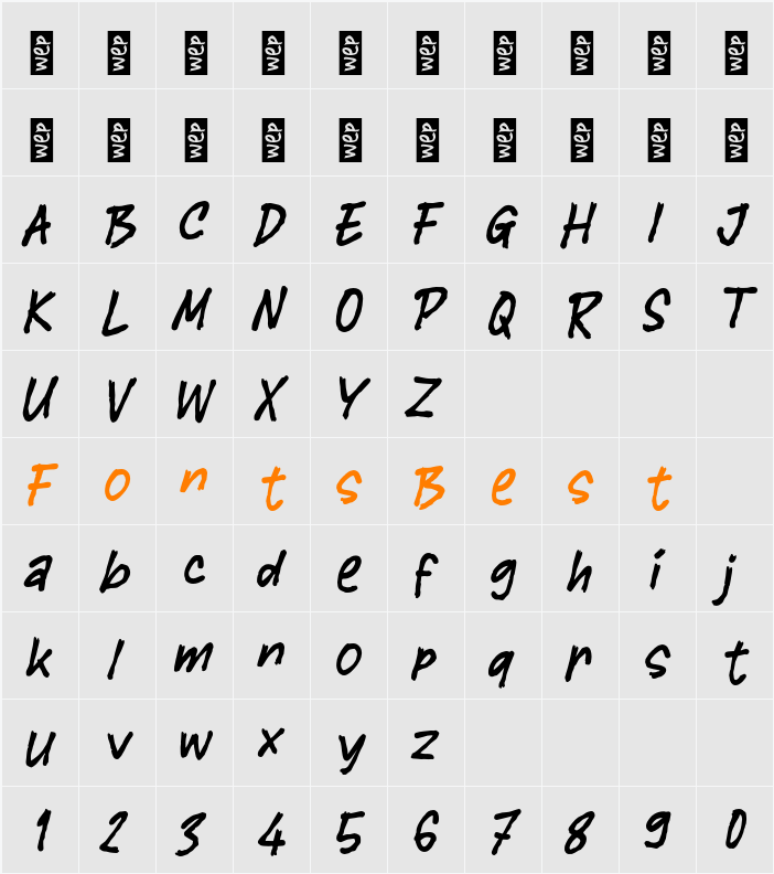 K Korek Api Character Map