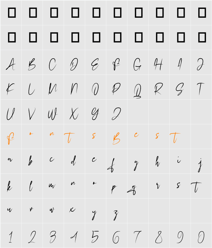 Kalmoste Character Map