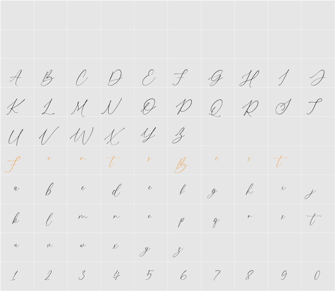 Gisella Character Map