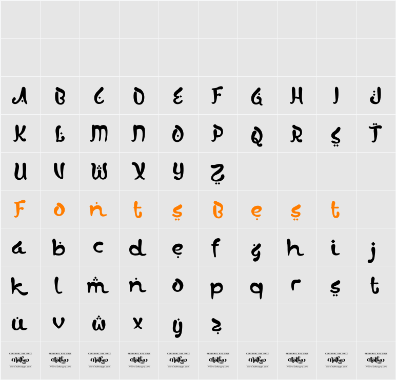 Happy Ramadan Personal Use Character Map