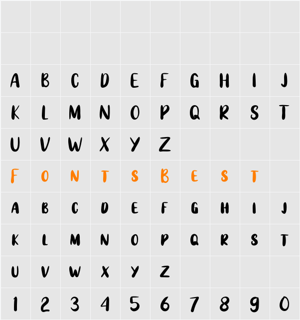 Anjellic Sans Character Map