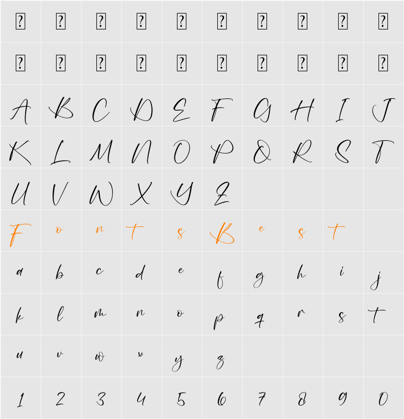 Cestany Character Map