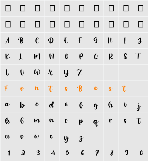 Amongh Sein Character Map