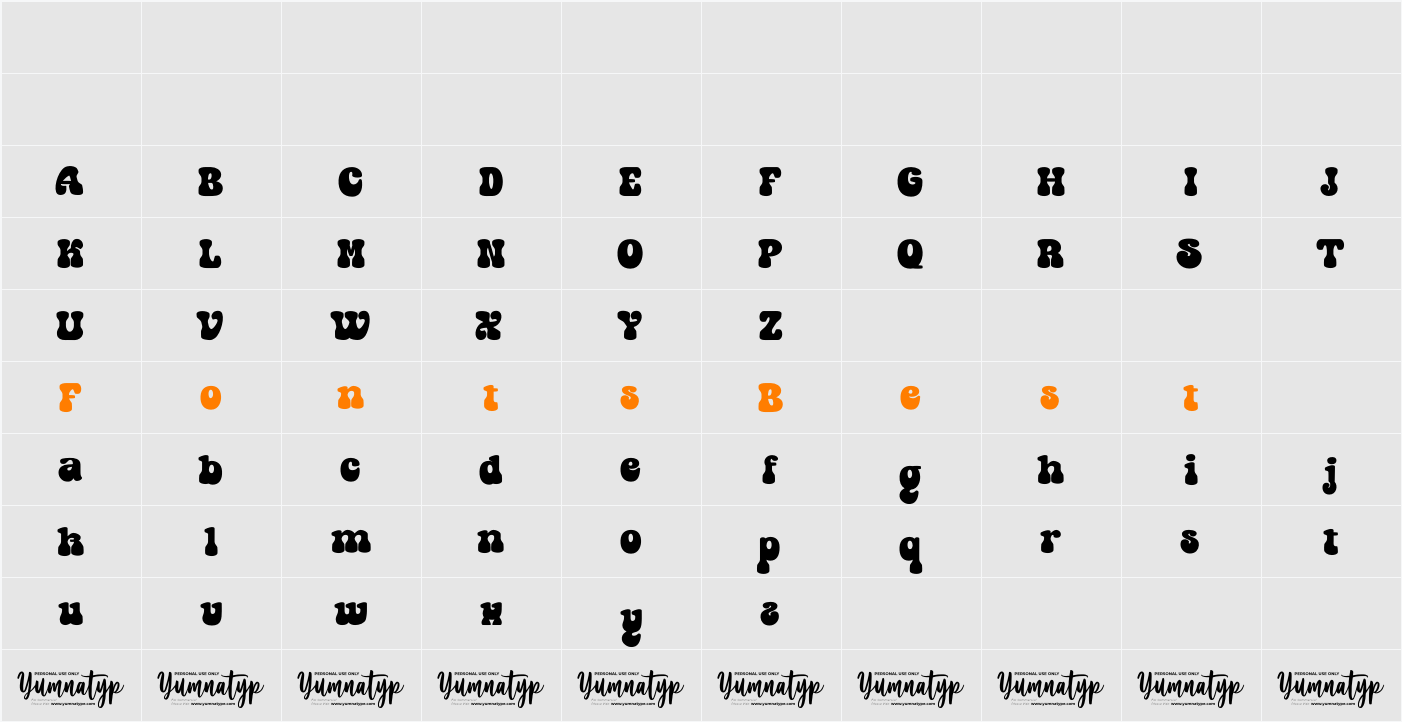 Coming Peak Personal Use Only Character Map