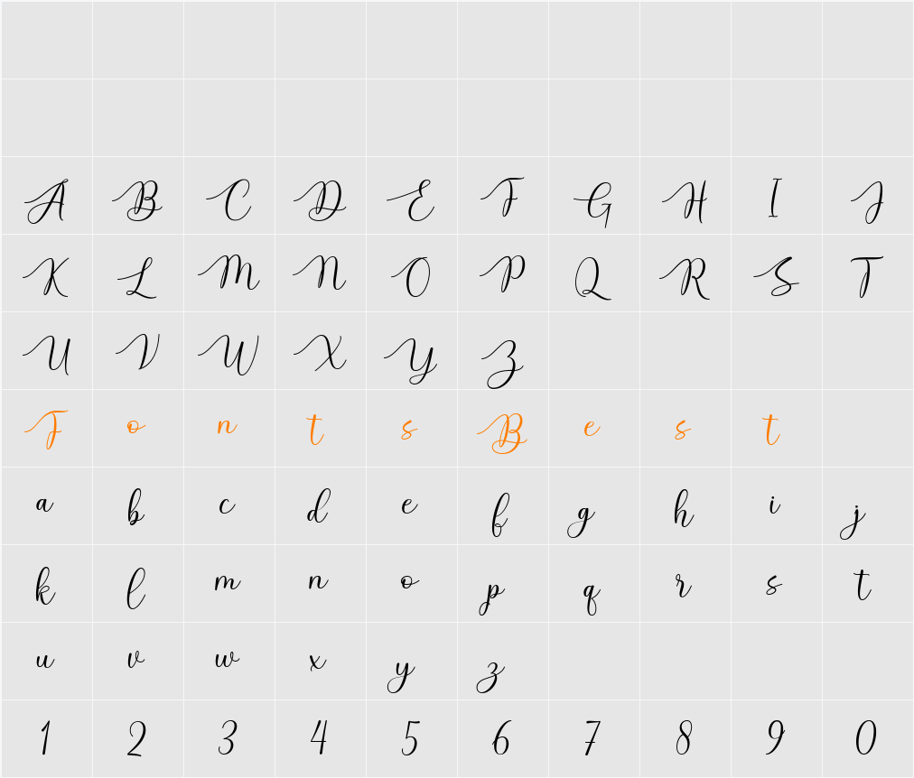 Hello Molydia Character Map
