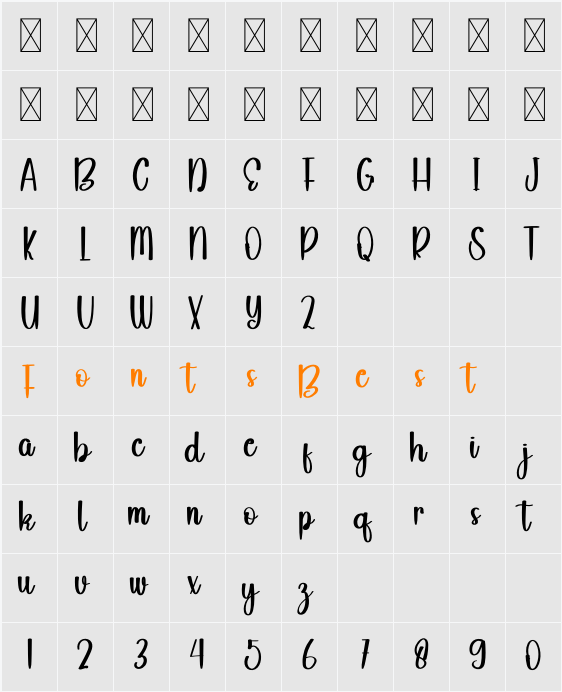 Sunted Character Map