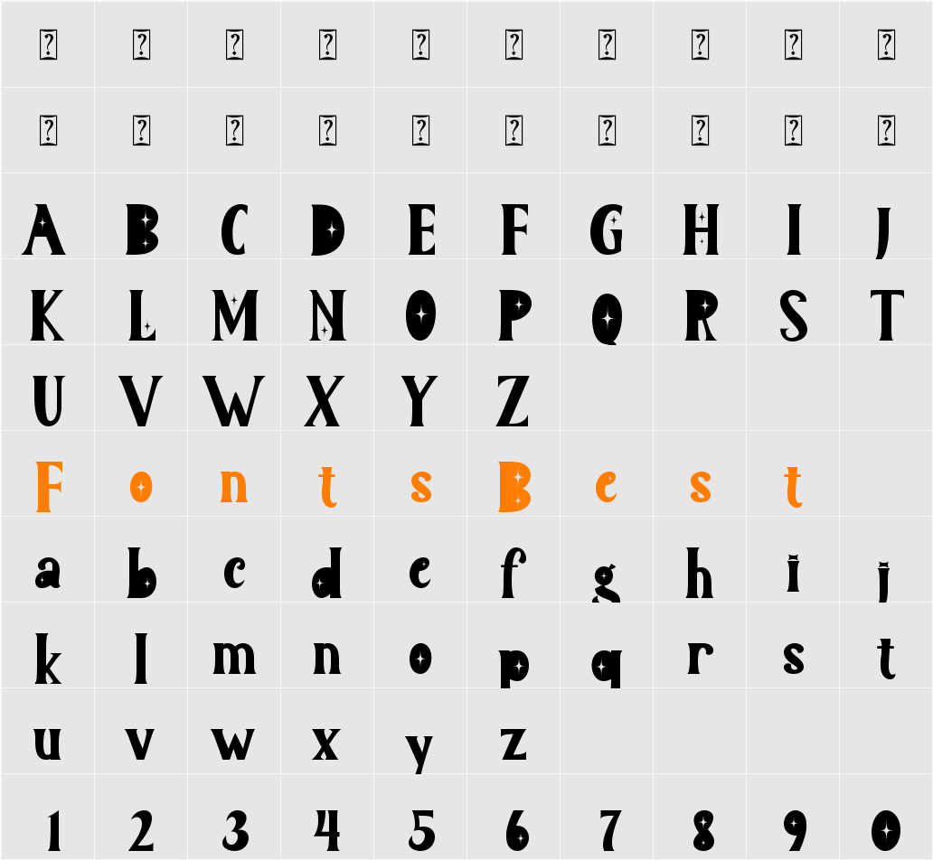 Baleron Character Map