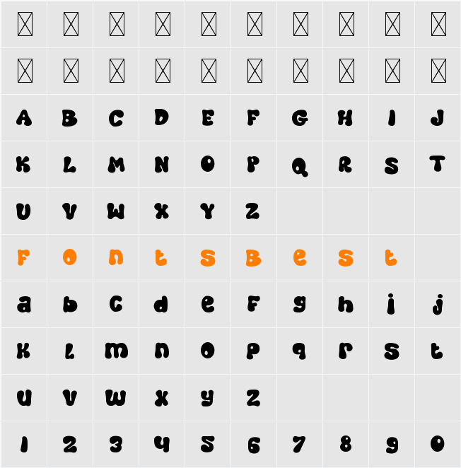 Cold Snowflake Character Map
