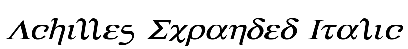 Achilles Expanded Italic Font Image