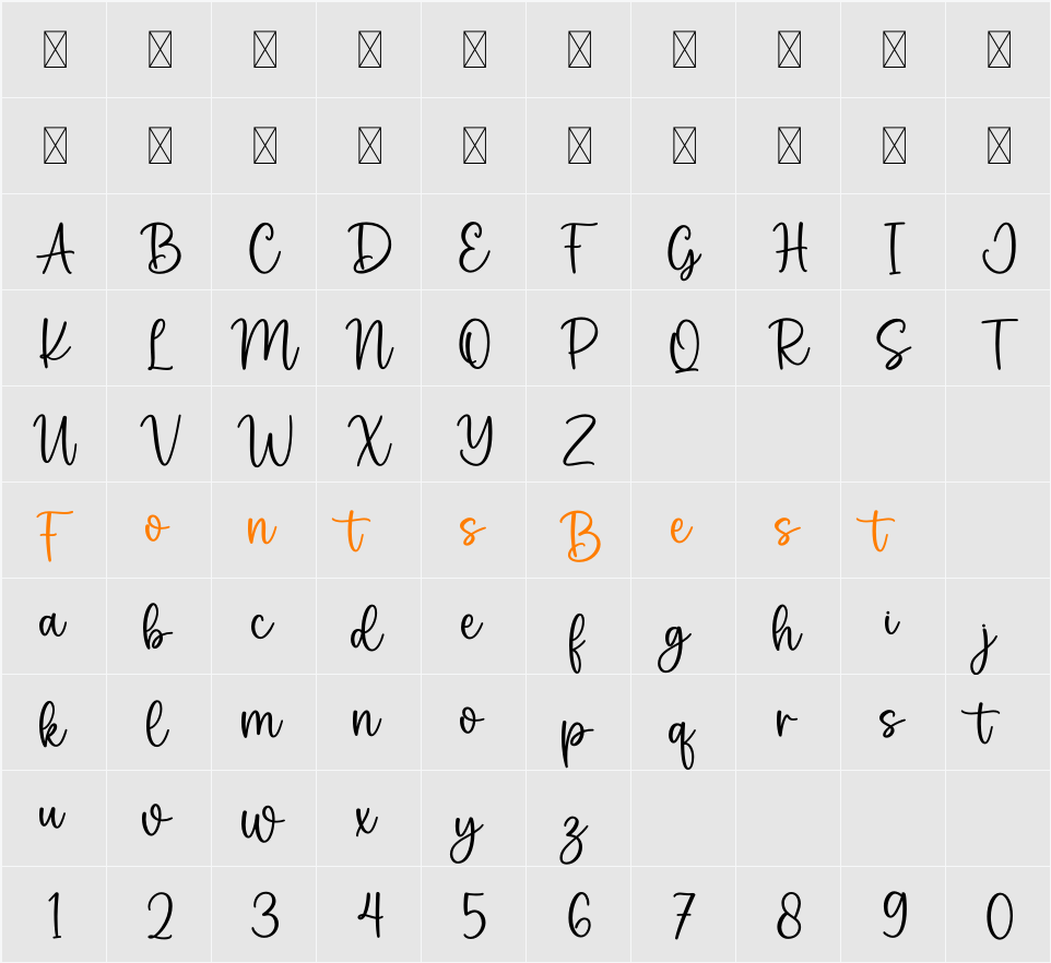 Willow Character Map