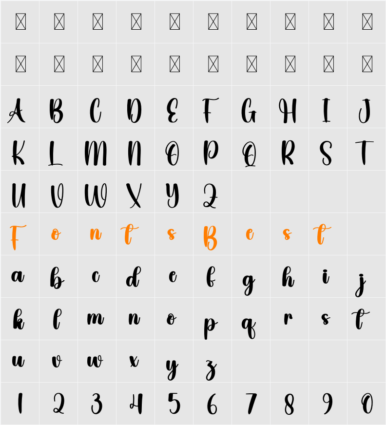 Branding Character Map