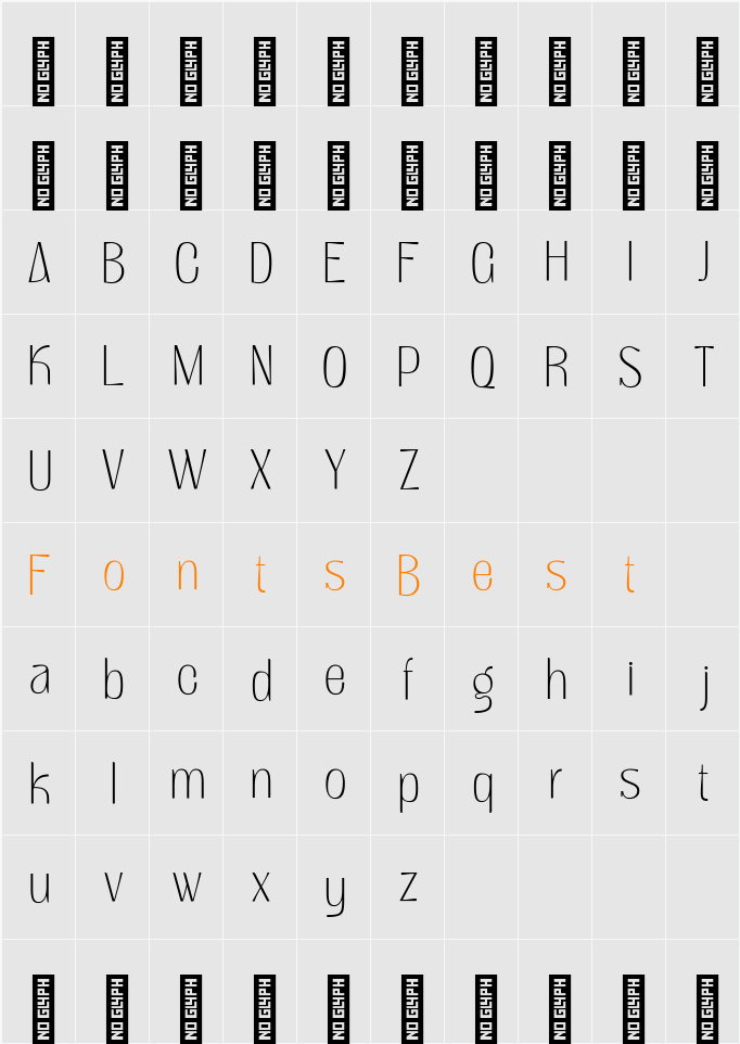 Satigof Thin Character Map