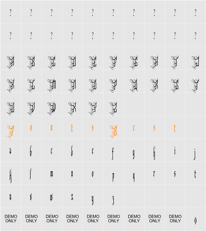 Snaokesur Character Map