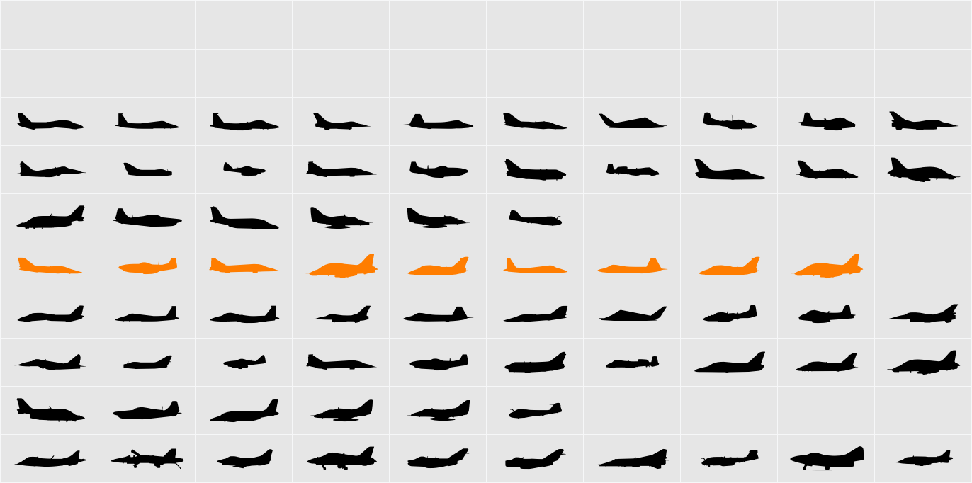 Air Force II Solid Character Map