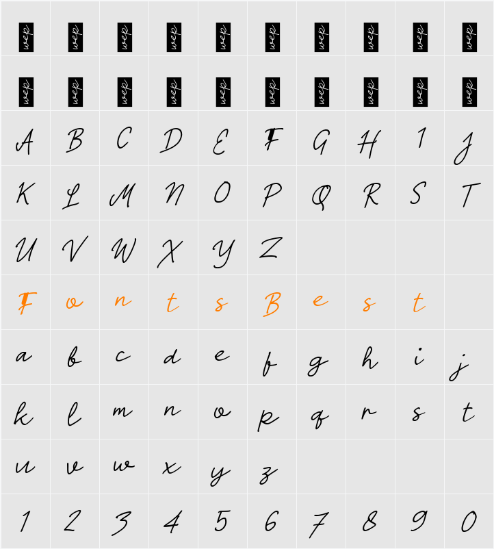 n Nuginole Character Map