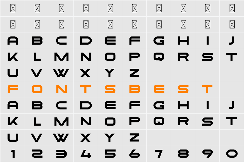 Preon DEMO Character Map