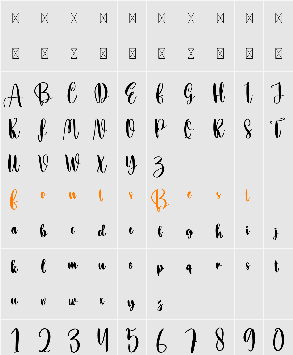 Brisk Character Map