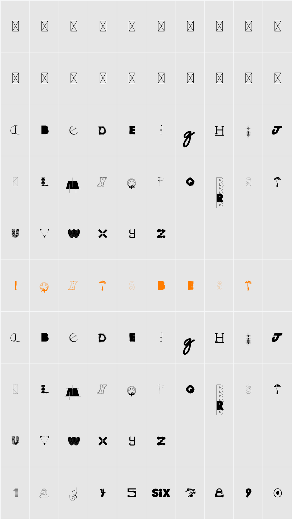 Tulie Character Map