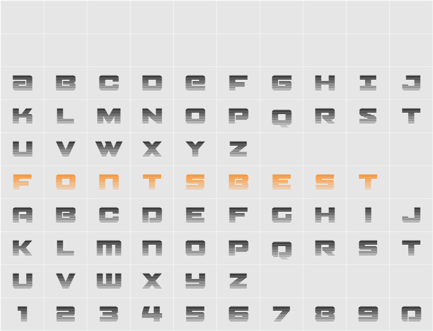 Power Broker Gradient 2 Character Map