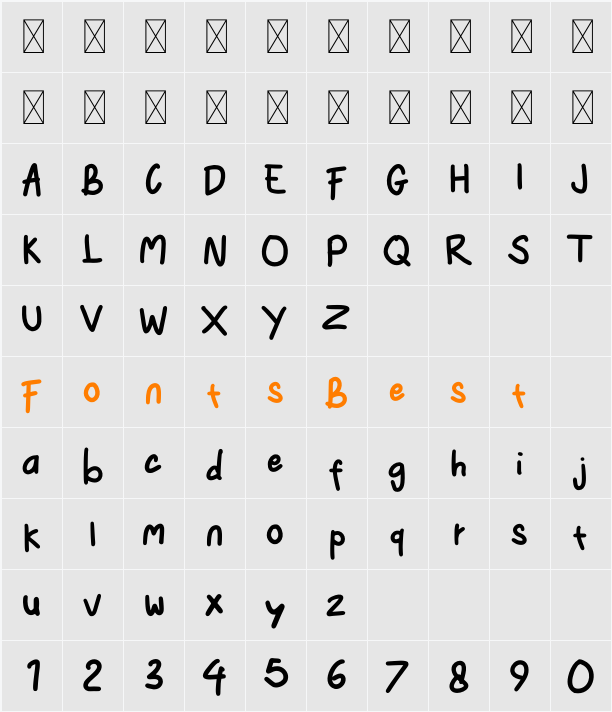 First Writing Character Map
