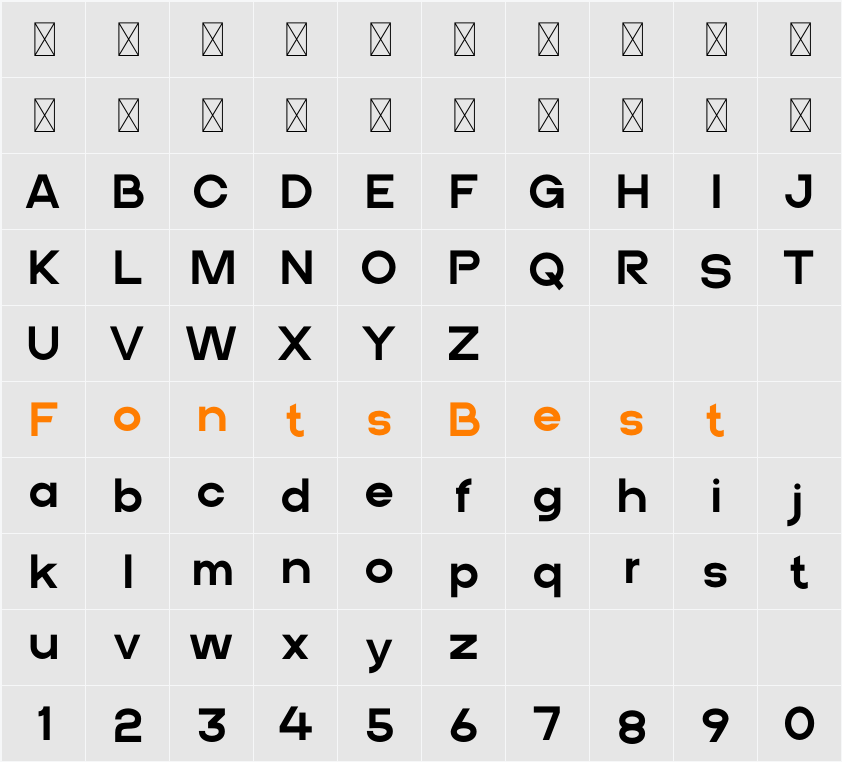 BORELA Character Map