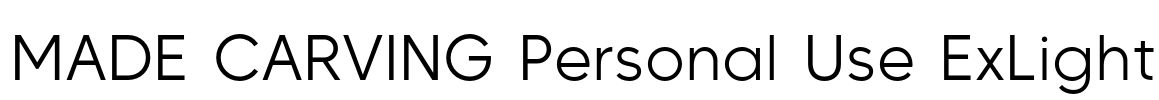 MADE CARVING Personal Use ExLight Font Image