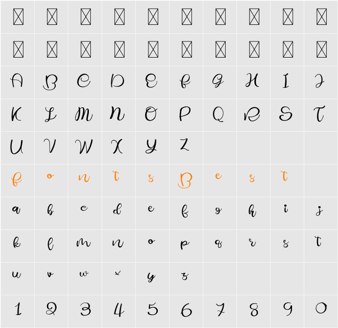 Rabbit Character Map