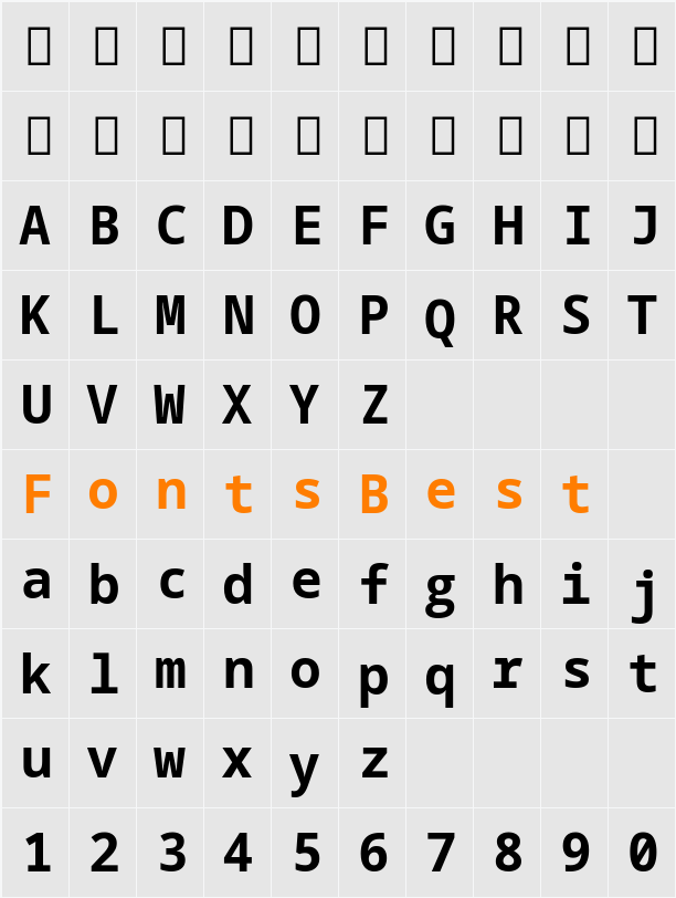 Natural Mono Character Map