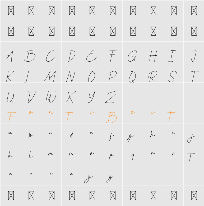 Anthena Character Map