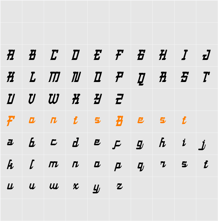 Kneehole DEMO Character Map