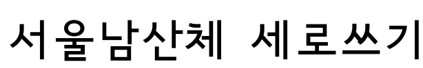 서울남산체 세로쓰기 Font Image