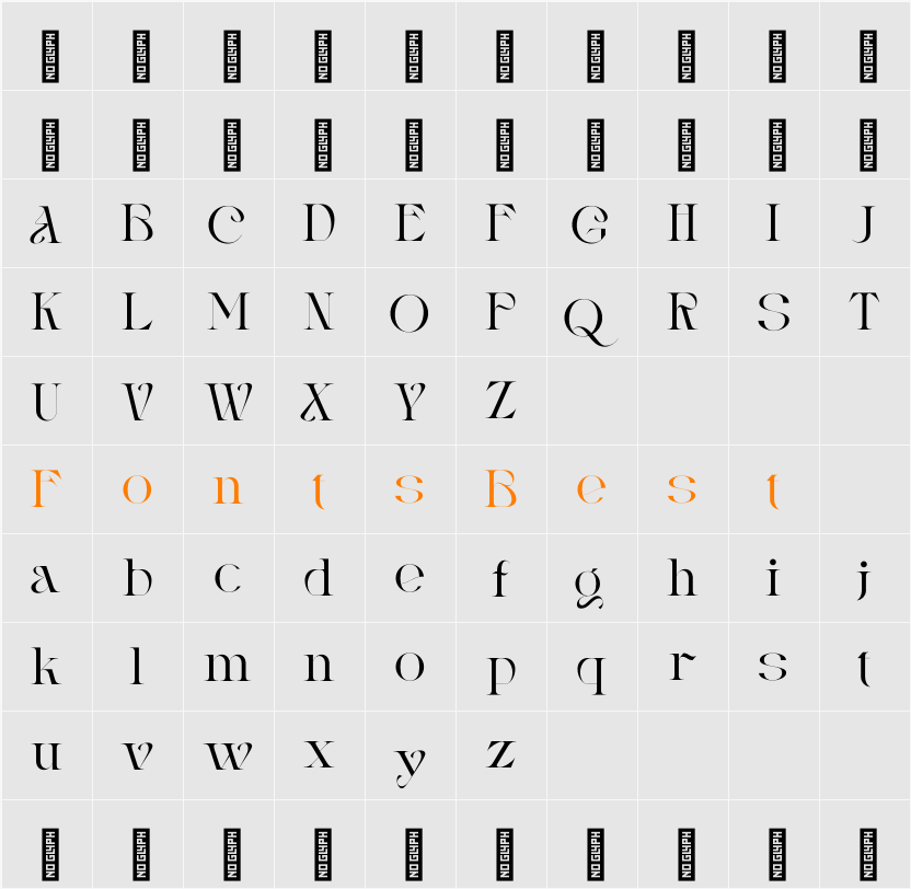 Vintage Agriqy - Demo Version Character Map