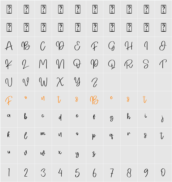 Bestday - Personal Use Character Map