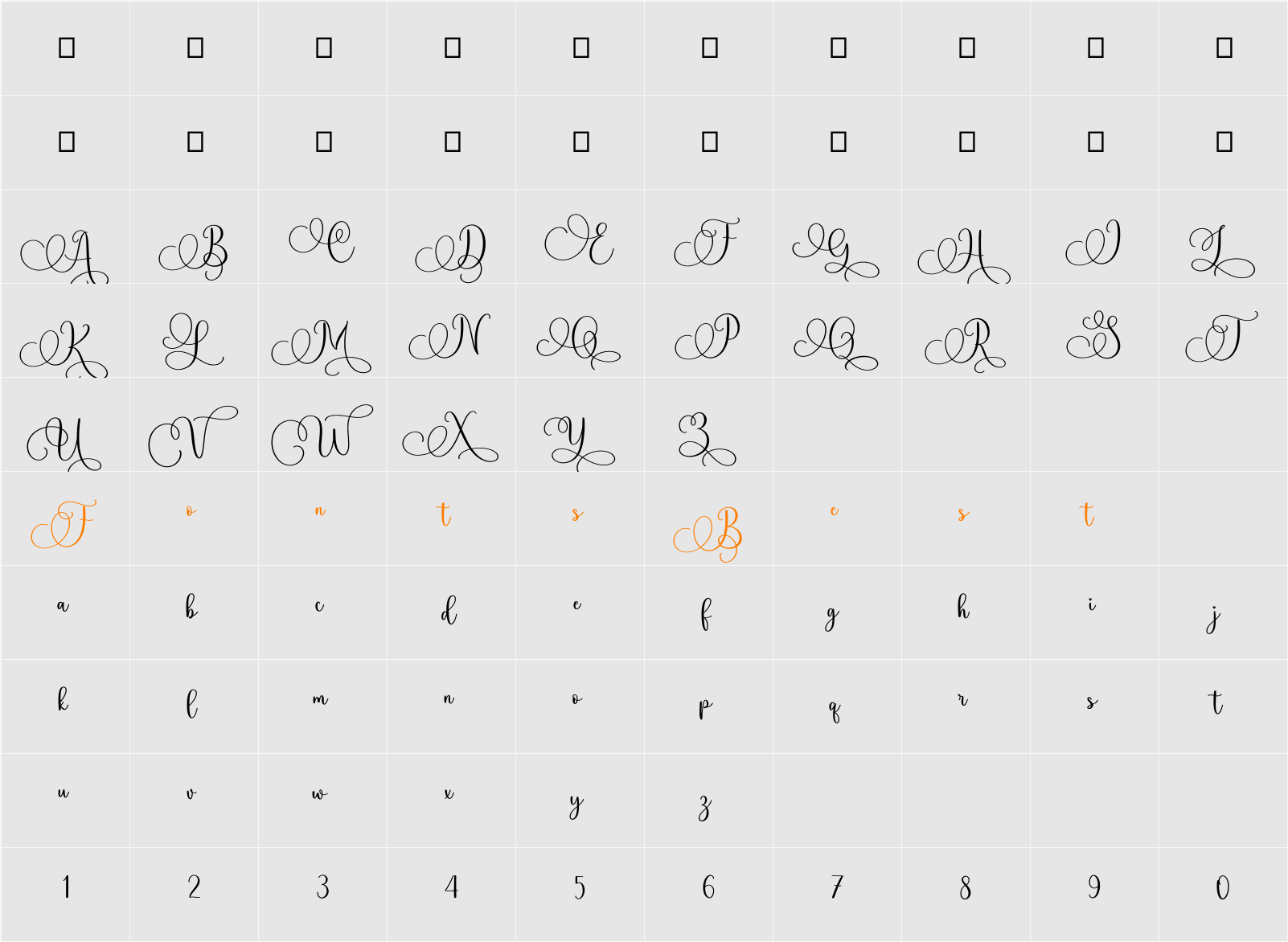 Geshila_DEMO Character Map