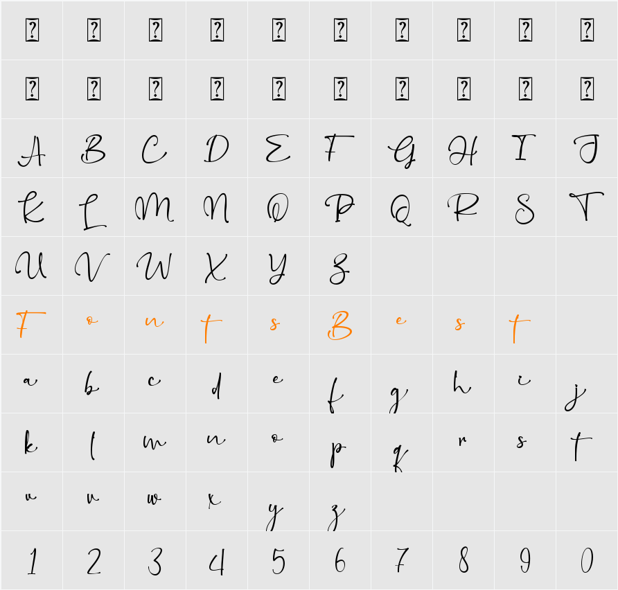 Bellarosa - Personal use Character Map