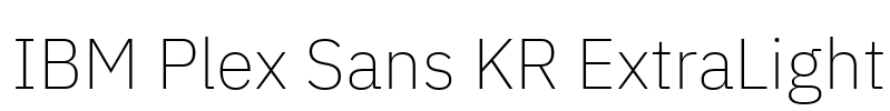 IBM Plex Sans KR ExtraLight Font Image