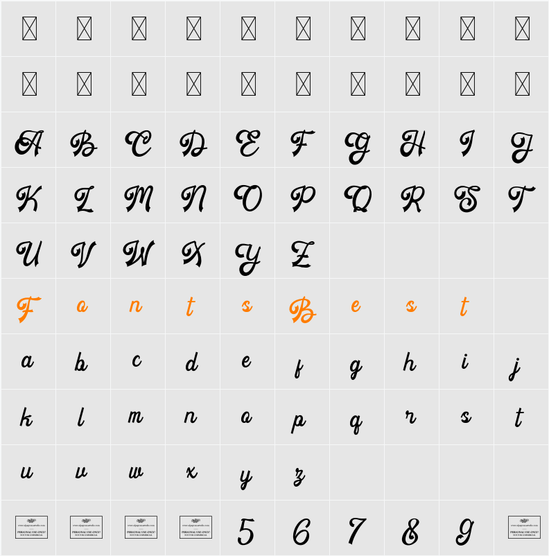 Cascade Free Character Map