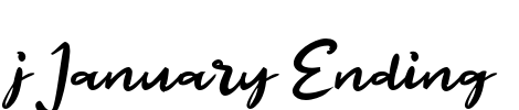 j January Ending Font Image