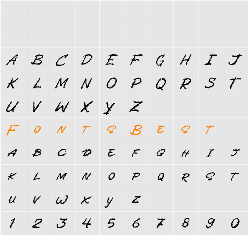 Scaratick All Caps FreePersonal Character Map