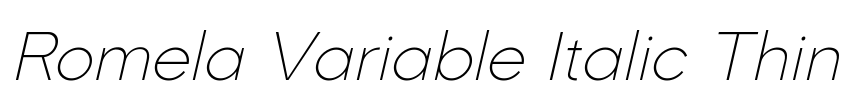 Romela Variable Italic Thin Font Image