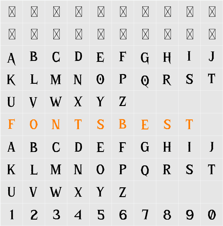 KONSTANTINE Character Map