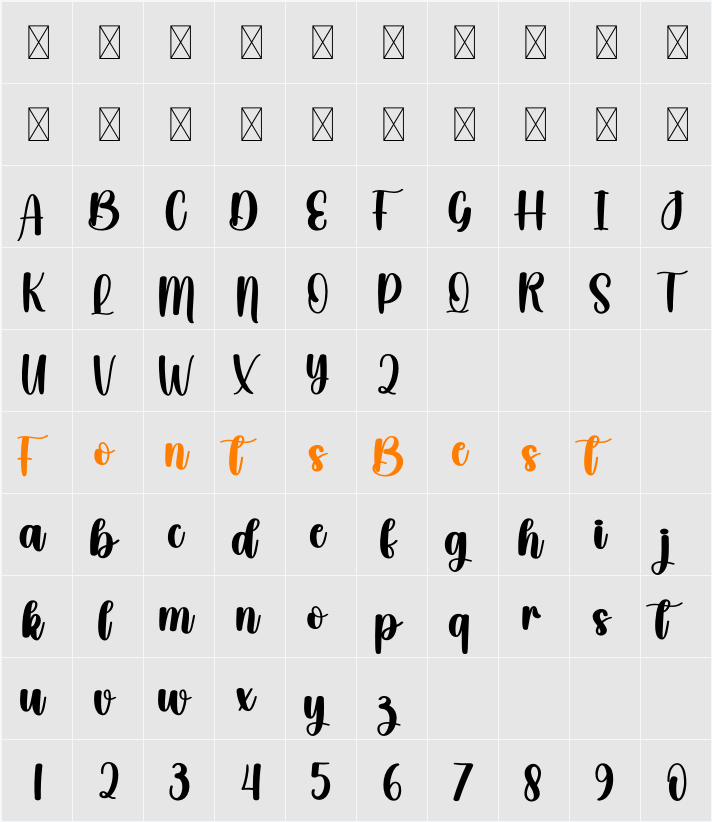Aiguille Character Map