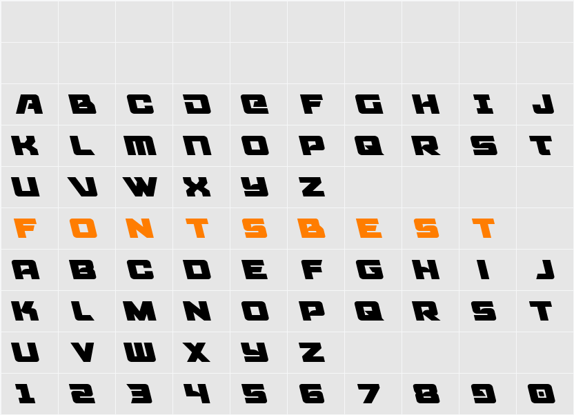 Aircruiser Leftalic Character Map