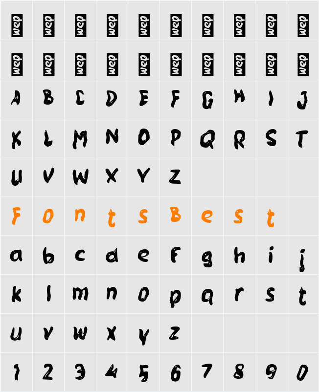 j Jemu Character Map