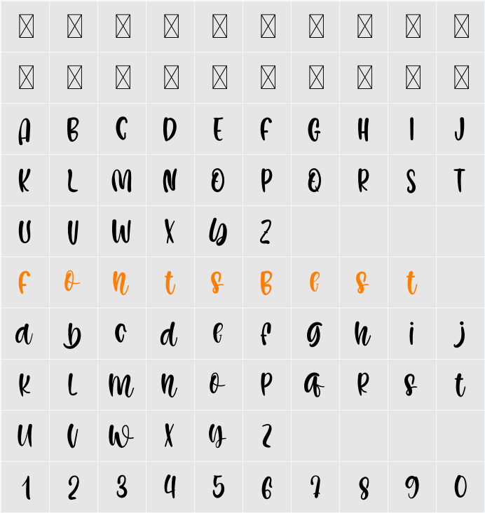 Sweetme Character Map