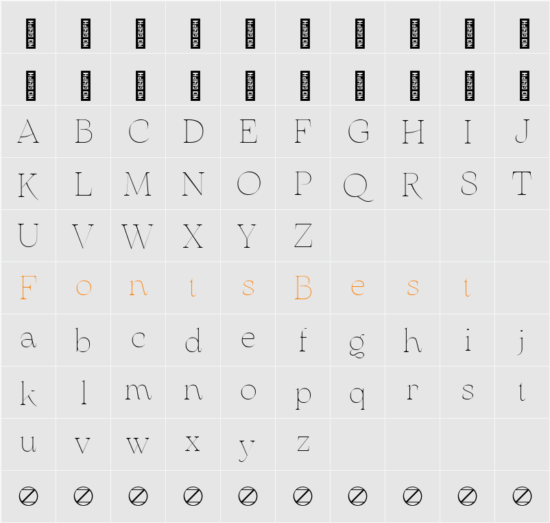 Arsenica Trial Thin Character Map