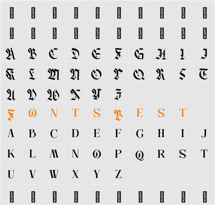 Black Gowa - Demo Version Character Map