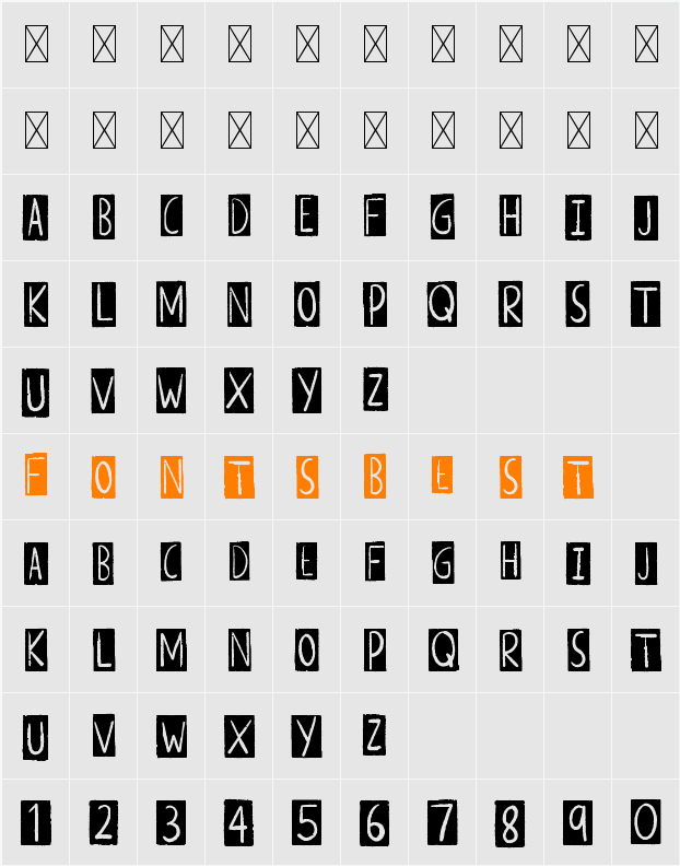 ALTERNATIVE ROCK Border Character Map