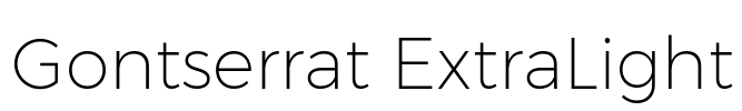 Gontserrat ExtraLight Font Image