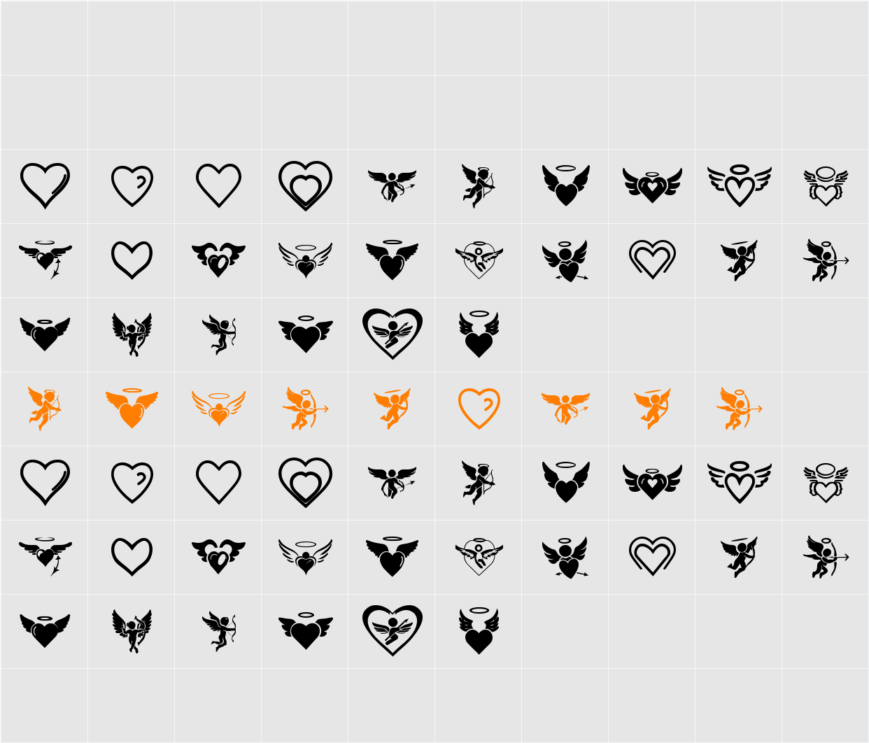 The Stupid Cupid ST Character Map